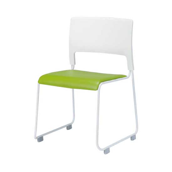 MO-17W-GR ニシキ工業 スタッキングパイプチェア 背ホワイト 座