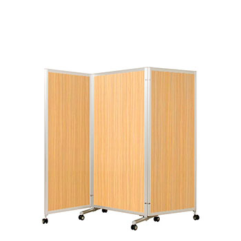 KPV-18-3P-IV 弘益 キャスター付パーテーション 3連折畳み ポリ化粧板