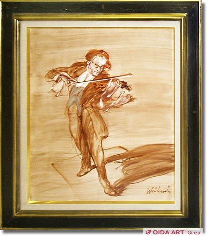 ワイズバッシュ リトグラフ 「独奏 ヴァイオリニスト」 ワイズバッシュ