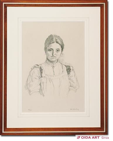 小磯良平 外国夫人 女性の肖像 リトグラフ 1976年 小磯良平 若い女たち