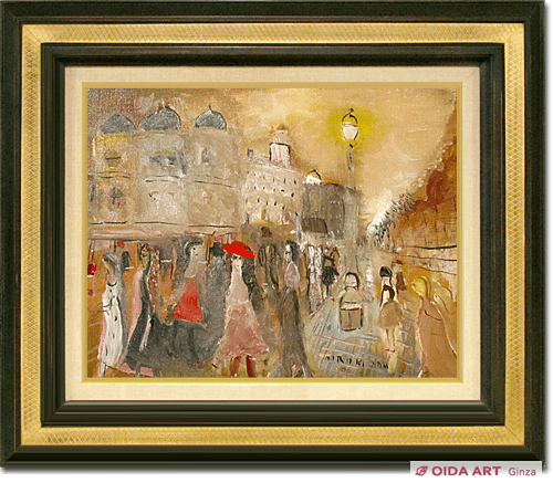 織田広喜（織田廣喜？）油彩画 8号【シャンゼリゼリゼの風景】