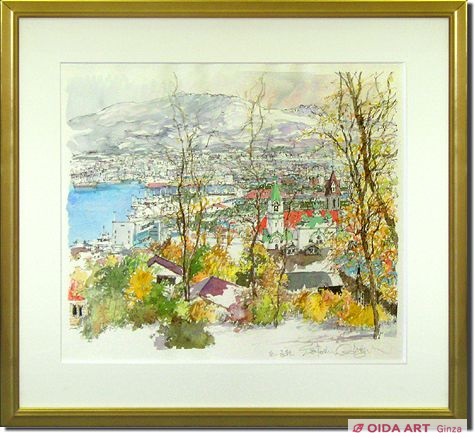 小田切訓 白い函館 | 絵画など美術品の販売と買取 | 東京・銀座 おいだ美術