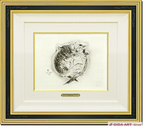 絵画 藤田嗣治 猫の本 サッフォー ダメージ無し 絵画 藤田嗣治 猫の本