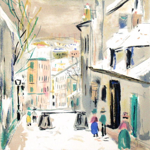 ユトリロ モンマルトル・ベキュより「モンマルトルの街」 | 絵画など