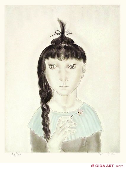 版画 元村平 2点 花束を持つ少女、imprimerie芸術品 美術品 版画 元村