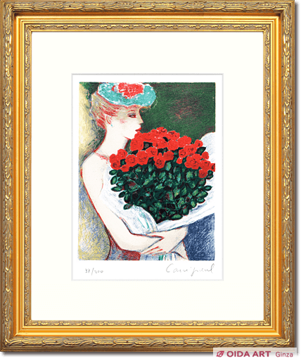 カシニョールのリトグラフ “クライミングローズ” カシニョールの