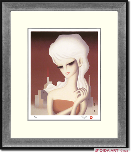 東郷青児 赤い塔 | 絵画など美術品の販売と買取 | 東京・銀座 おいだ美術