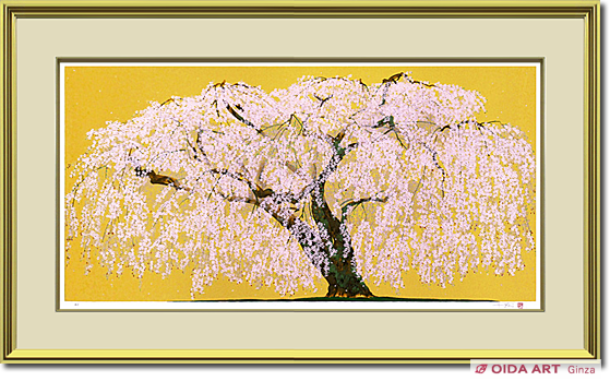 TUSAさま専用 中島千波「久遠寺の瀧櫻」木版画直筆サイン・作品証明