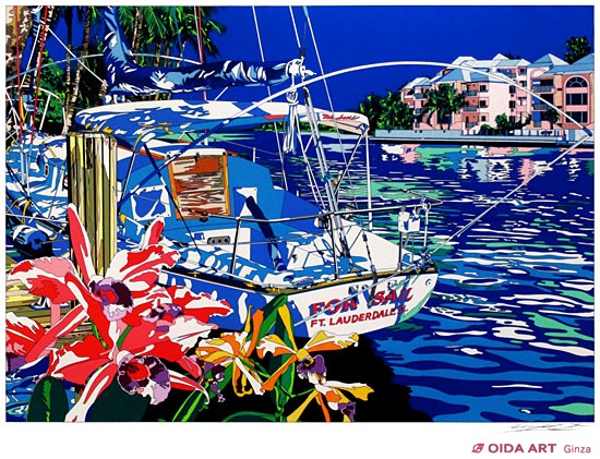 鈴木英人 クルーザーヨット船絵アートインテリア