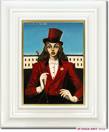 金子国義、絵画、油彩、SM号、暁オ閉じる女、新品額縁、肉筆、鴨居玲