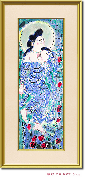 真作保証】棟方志功「両妃飛天図」リトグラフ 証明書有り 版画 絵画 【真