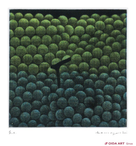 浜口陽三作品（緑と紫のぶどう）【配送日条件あり】 浜口陽三作品（緑