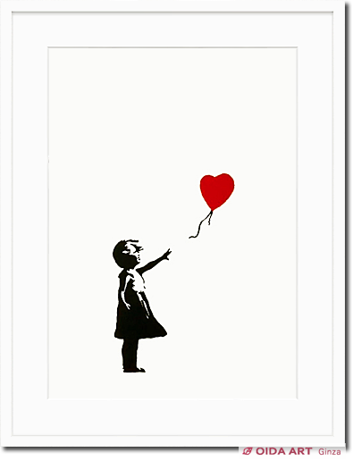 額装 バンクシー 模写「BANKSY」手描きの油彩画 サインあり 鑑定書あり