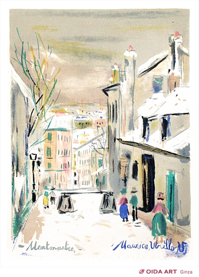 nakanakaモーリス・ユトリロ「雪のモンマルトル」1947年オリジナル