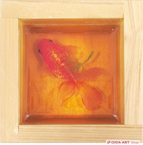 深堀隆介 金魚酒 一合枡 直筆サイン 共箱 2004年 現代アート 真作保証