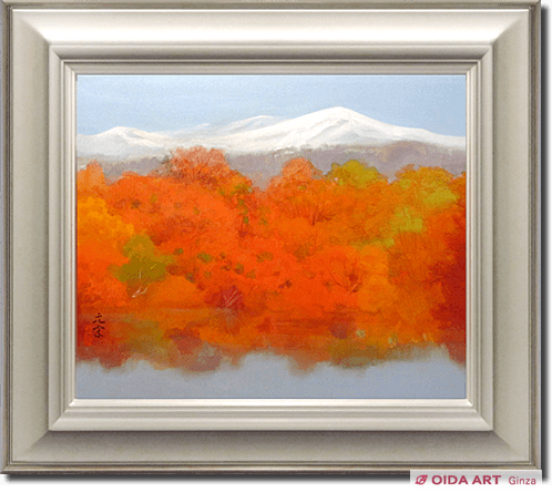 須田敏夫 紅葉の山 版画 須田敏夫の作品☆紅葉の山☆彼の代表的な版画の