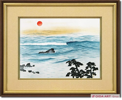 横山大観 海暾】リトグラフ #版画 複製 a032-110254.jpg