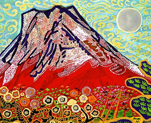 斎藤真一、絵画、油彩4号、蚊帳の月、高級額縁、肉筆、片岡球子、鴨居