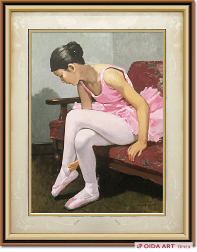 山岸正巳 バレリーナ パステル画 1979年 山岸正巳 バレリーナ パステル