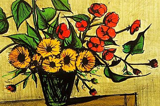 ベルナール・ビュッフェ きんせんかの花束 | 絵画など美術品の販売と