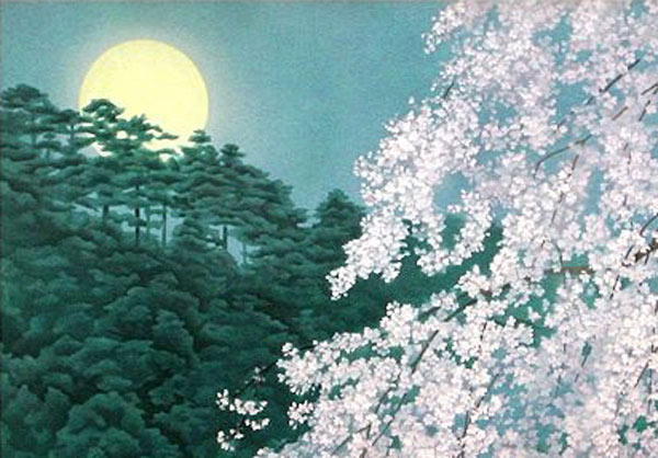 新品】東山魁夷 『宵桜』複製画 ポスター額付 アクリル仕様 日本画