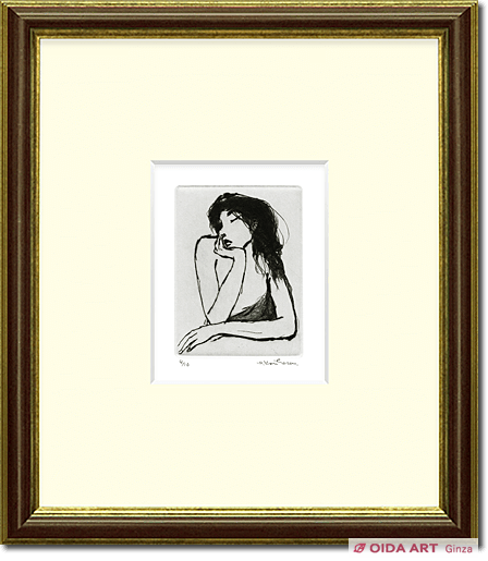 栗原一郎 裸婦① 51x37 デッサン/水彩画 絵画 栗原一郎