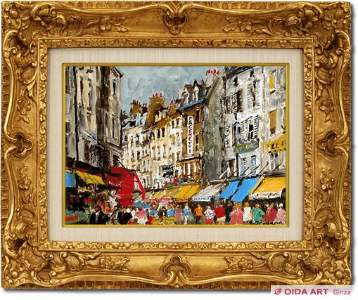 児玉幸雄 パリーの朝市 リトグラフ 石版画 絵画 風景画 洋画 【公式通販】