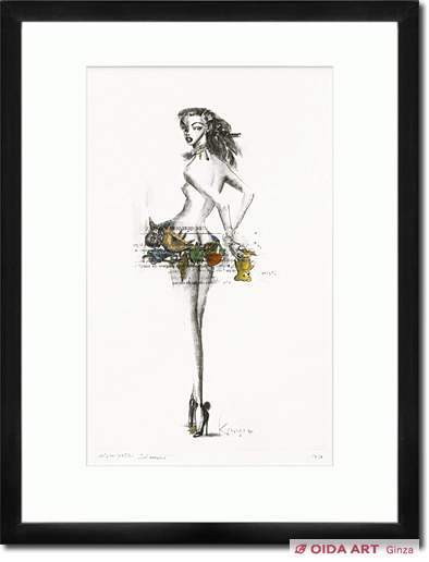 金子國義、絵画、油彩4F、真夏の夜の夢、高級額縁、肉筆、鴨居玲、佐伯