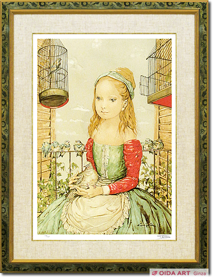 鳩に囲まれた少女 藤田嗣治 藤田嗣治 鳩と少女 | 絵画など