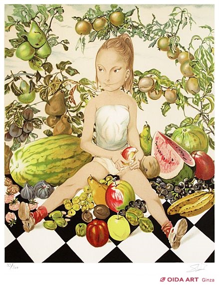 藤田嗣治 果物と少女 | 絵画など美術品の販売と買取 | 東京・銀座 おい