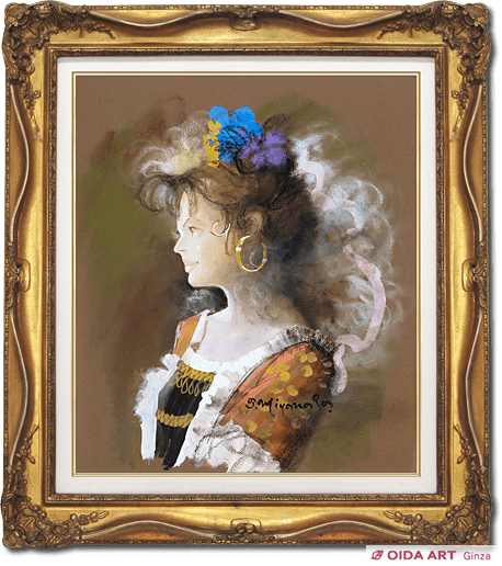 宮永岳彦、絵画、美人画、油彩3号、燦、肉筆、新品高級額縁、高塚省吾