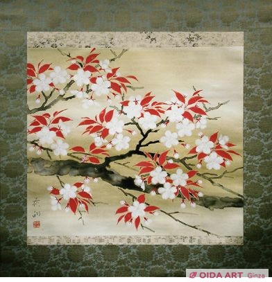 宇田荻邨 「祇園夜桜」 リトグラフ 刷り込みサイン・作品証明シール