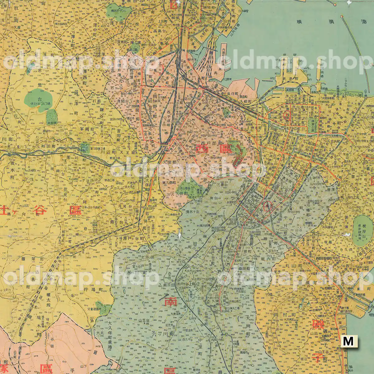 最新 横浜市街図 昭和24年(1949) – 古地図 – 古地図素材データの