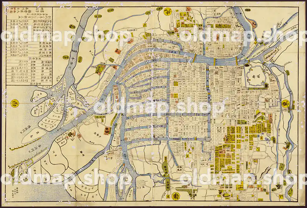 16 天保改正御江戸大絵図 弘化2年改正 高井蘭山 岡田屋嘉七 木版色摺