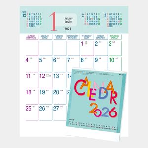 MH-702 卓上 エクセレントカラーズ2026年版の名入れカレンダーを格安で