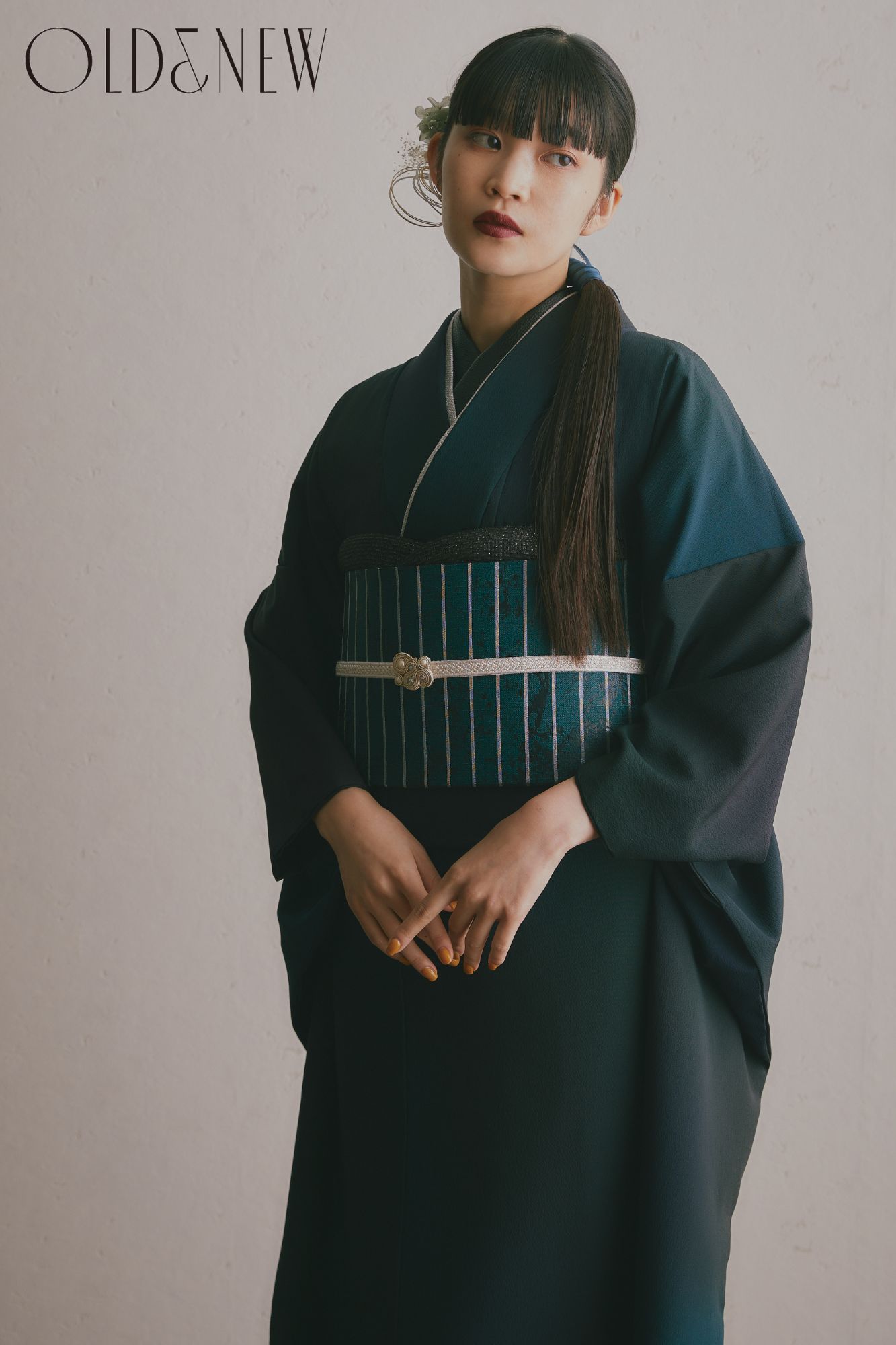 モダン洋花 無地 ぼかし染め 正絹振袖フルセット 成人式 m35 モダン洋花