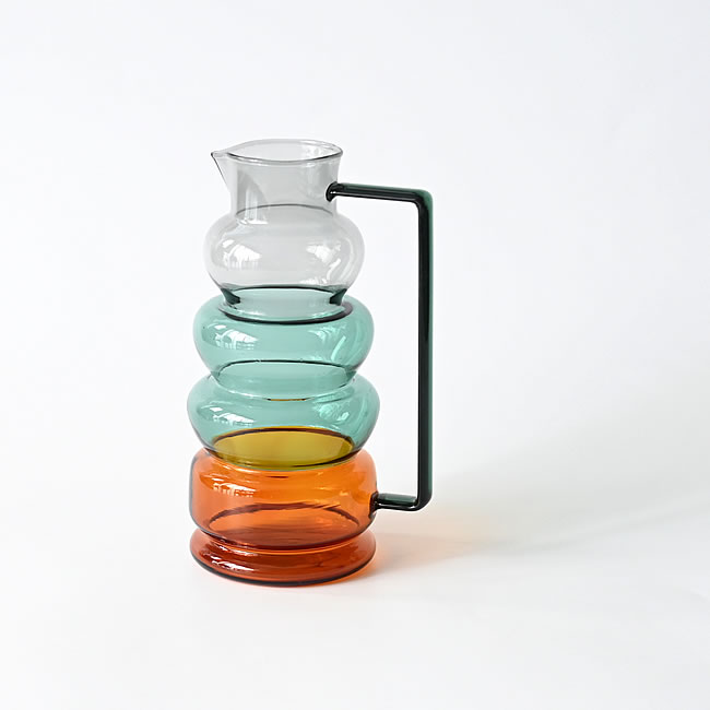 MOSER モーゼル 美しいガラス製ピッチャー 緑 金彩 モーゼル グラス