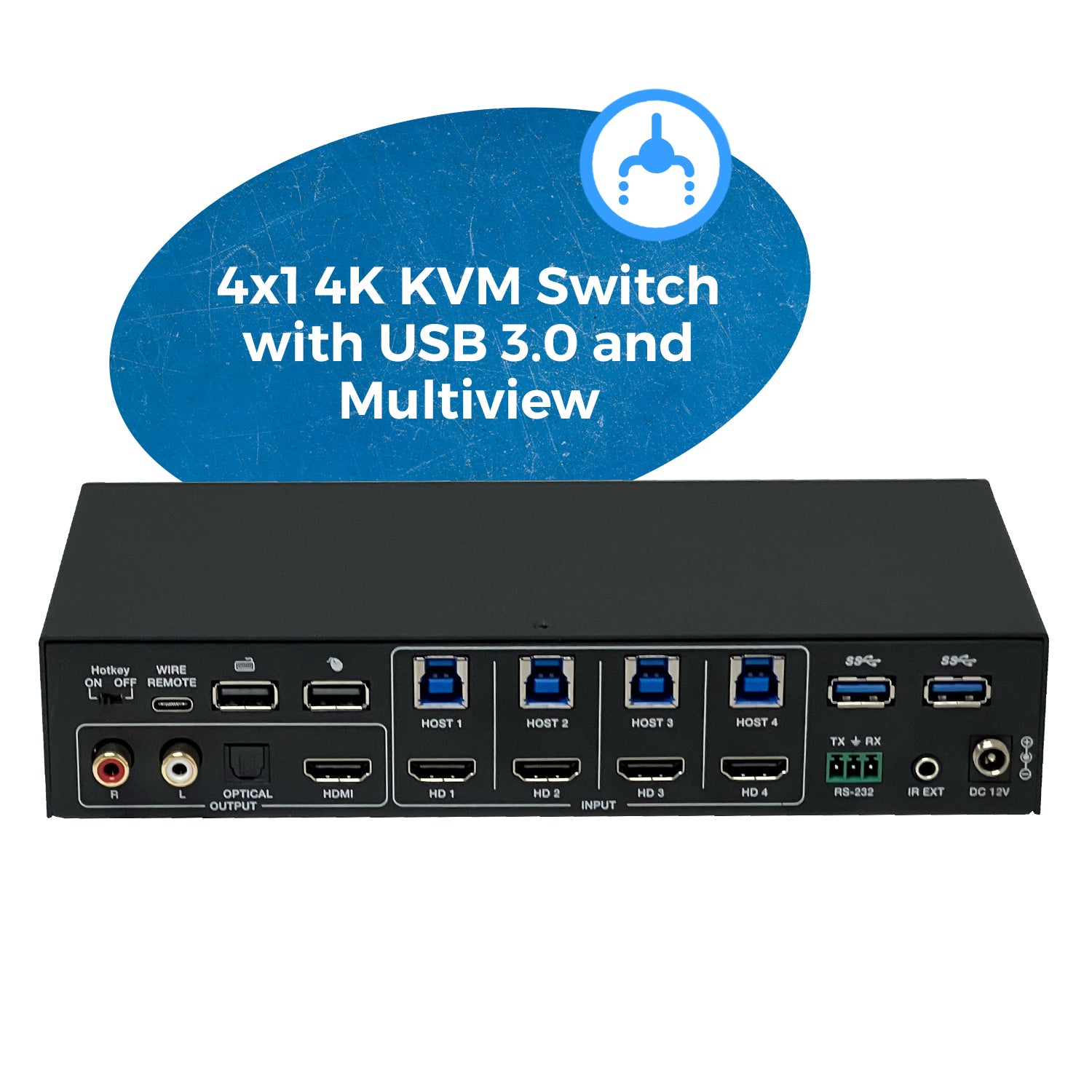 4K@60hz 4-port HDMI™ Seamless KVM Switch w/ Multi Viewer (Audio