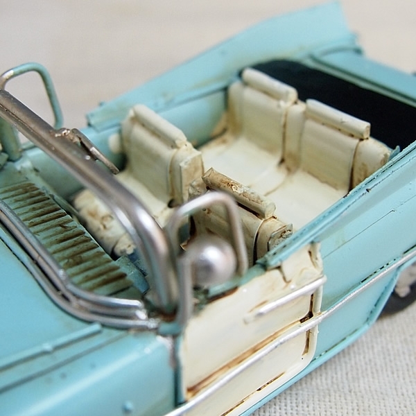 ブリキのおもちゃ車 クラシックオープンカー(旧車)／ライトブルー(S