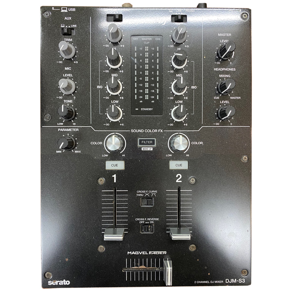 ジャンク】Pioneer DJミキサー DJM-S3 チャンネルミキサー 中古品