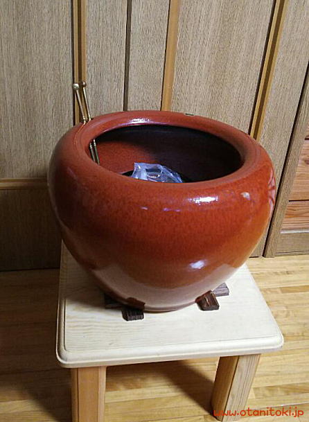 信楽焼10号朱赤火鉢陶器の販売