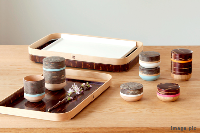 秋田の伝統工芸品,樺細工,キャニスター,茶筒,コーヒー入れ。桜皮細工