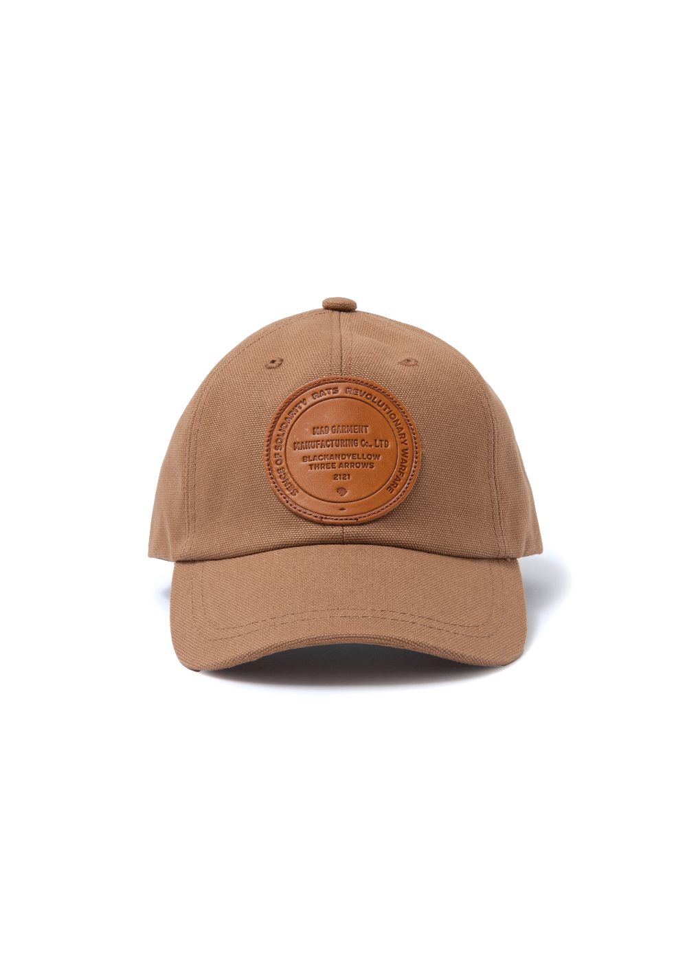 RATS - CANVAS LEATHER PATCH CAP (BROWN) / レザーワッペン ベース