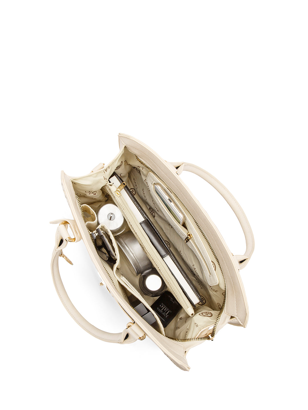 Lavie Signature Manhattan Medium Off White Womens Satchel – Lavie