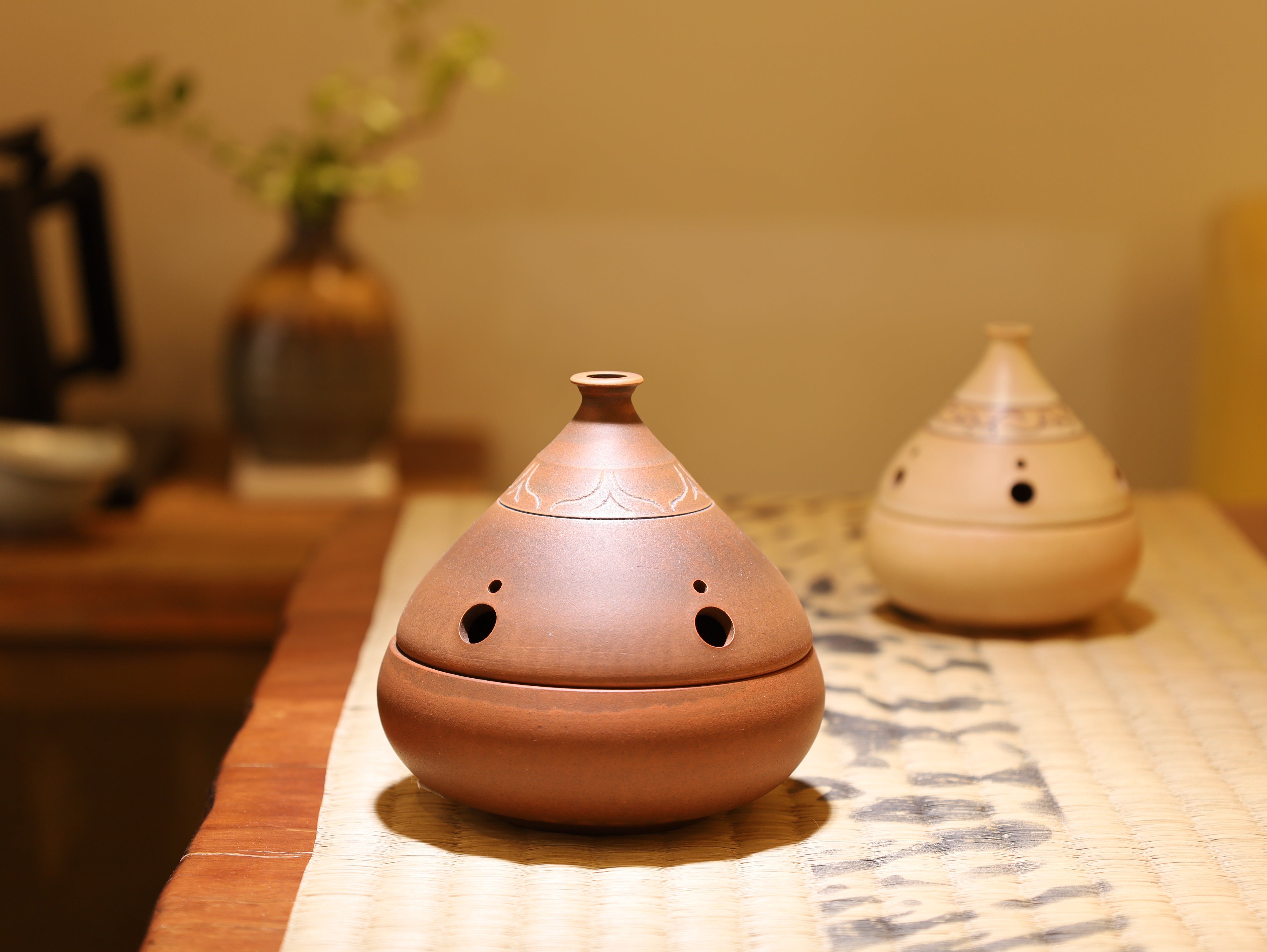 益德手工藝術香爐茶道雕刻陶爐盤香放置線香兩用桌上擺件– LEADER 益德