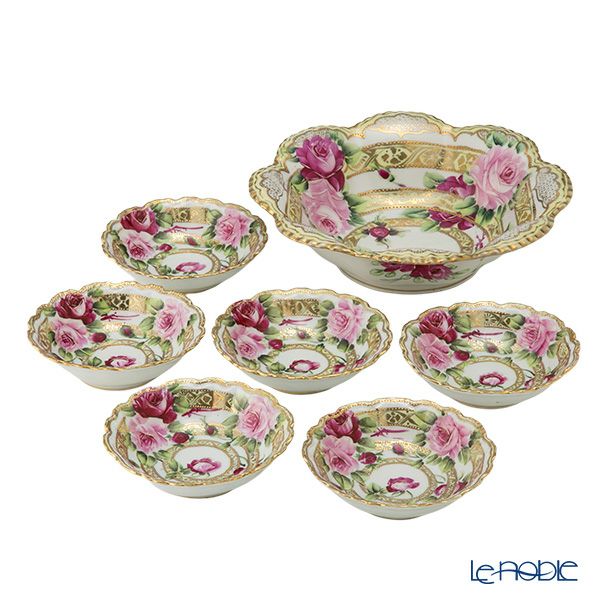 専用】オールドノリタケ 薔薇紋 ビード盛り シュガーボウル クリーマー