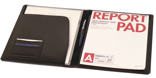 ビジネスでも使える！革製レポートホルダー・A4サイズ【レザーパッド