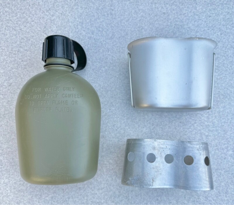 アメリカ軍 1QTキャンティーンOD色 /カップ/ヒーティングスタンド 実物