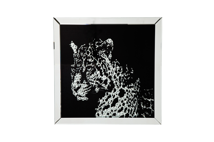 レオパードアート ミラーフレーム付き レオパードアート ミラー