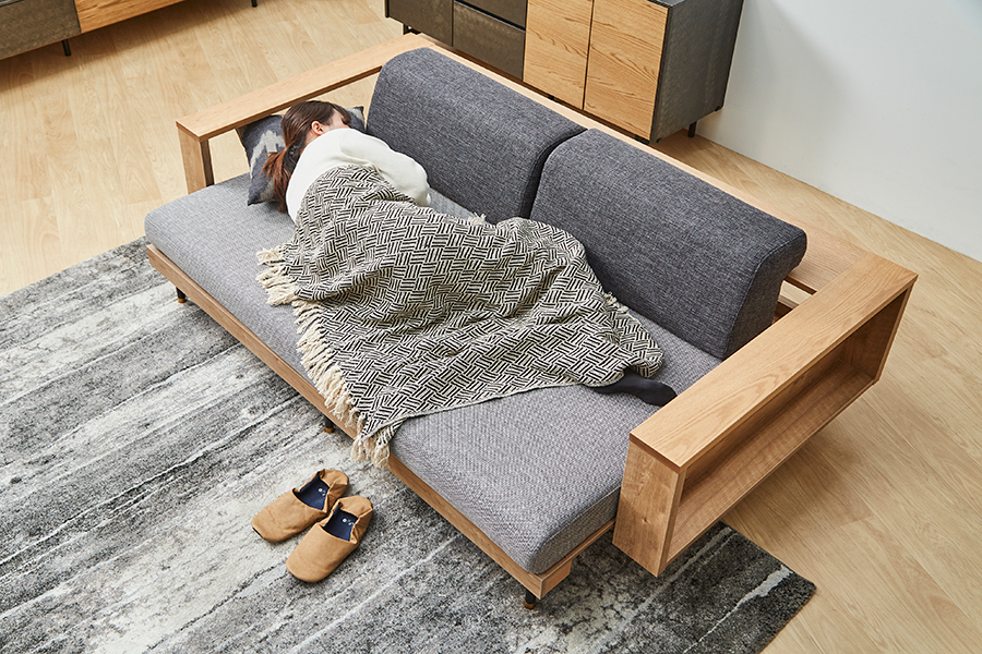SYU（シュウ） ソファベッド（ナチュラル）190cm - ローソファ・フロア